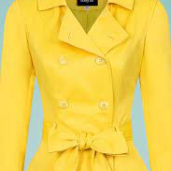 Collectif Korrina Yellow Swing Coat M. NWOT - Picture 13 of 13